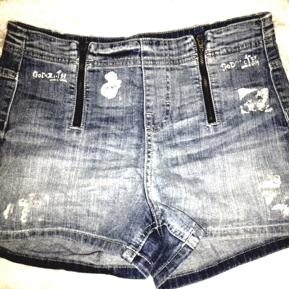 Jean Shorts Ultra High Rise Dual Zippers, 4